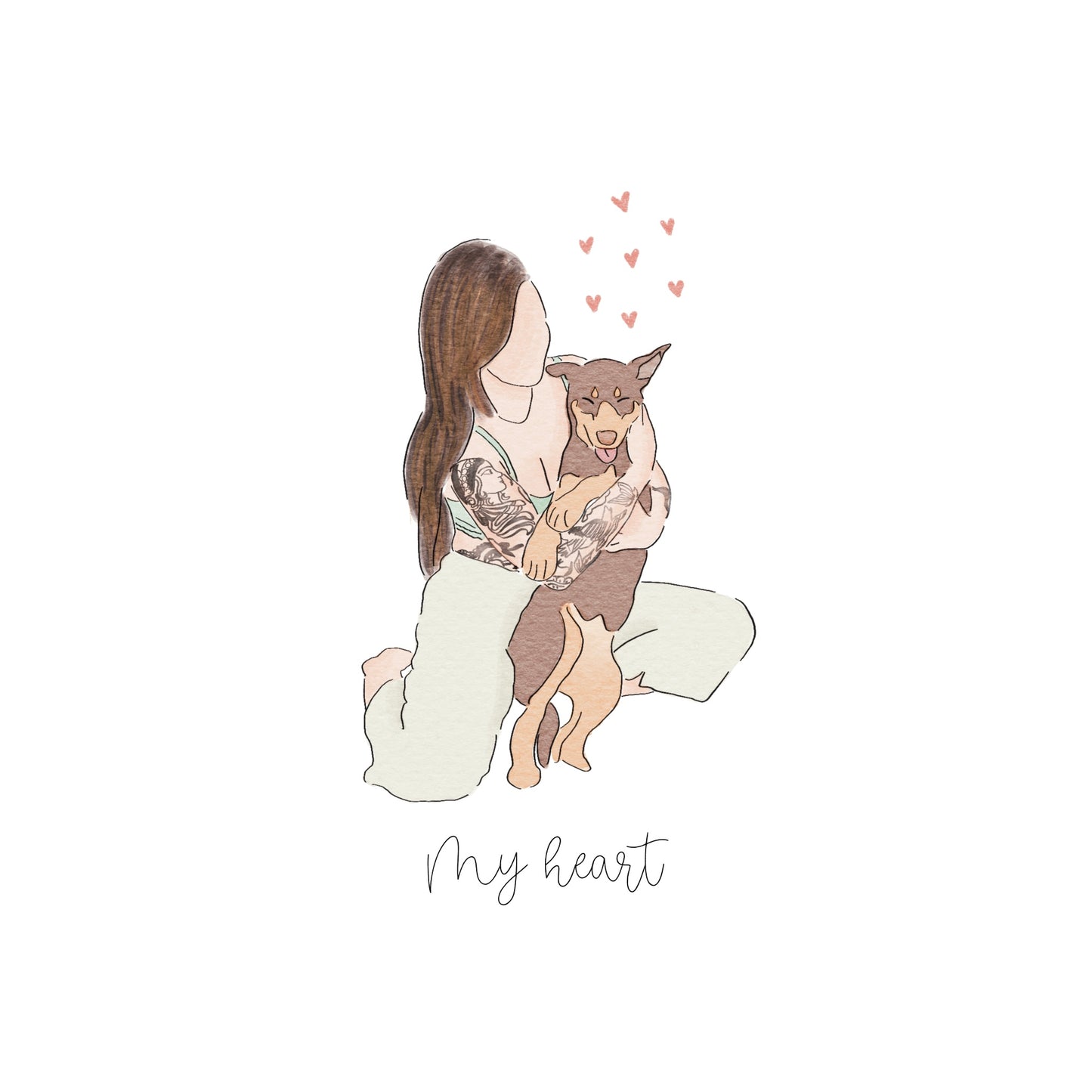 Aquarela Digital: Desenho minimalista personalizado (urgente)
