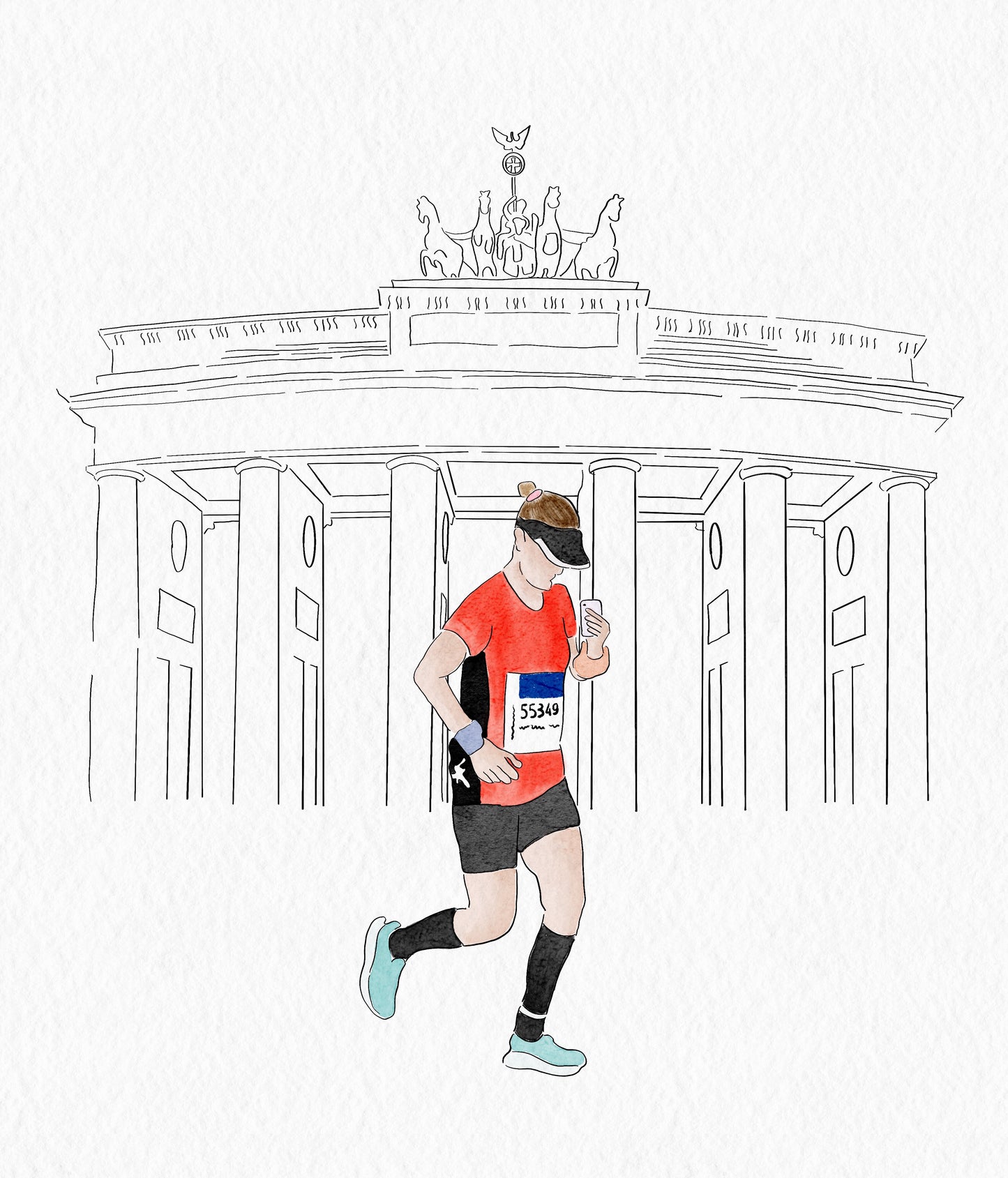 {impresso} aquarela digital: minimalista com fundo e contorno