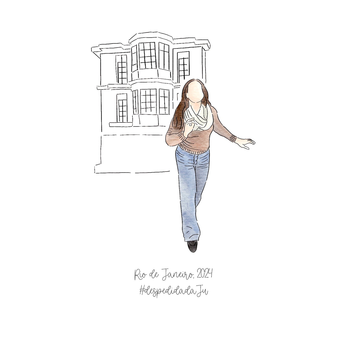 {digital} aquarela digital: minimalista com fundo e contorno