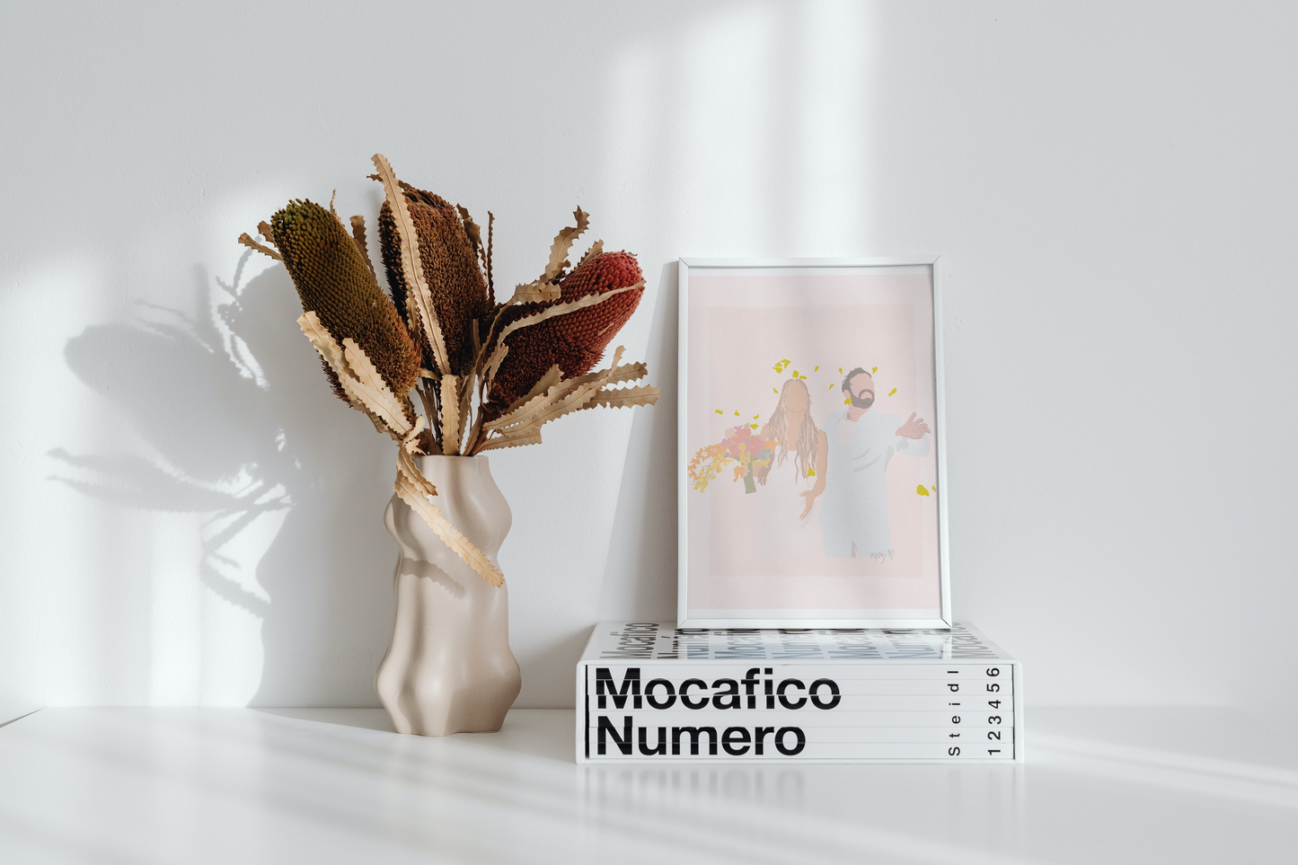 Giz e Caneta: Desenho minimalista personalizado