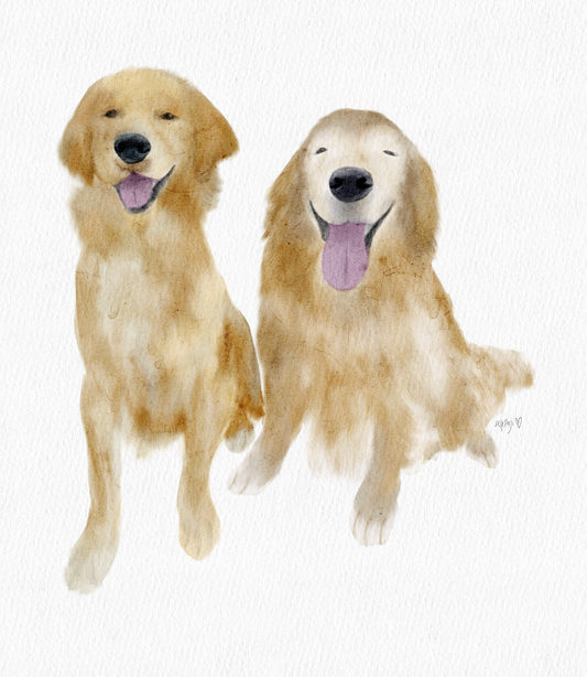 {digital} aquarela detalhada e personalizada do seu pet